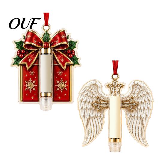 Santa Claus Acrylic Decorations 2Pcs Christmas Cash Holder Hanging Ornaments, Money Holders, Festive Atmosphere Props Lightweight Shatterproof