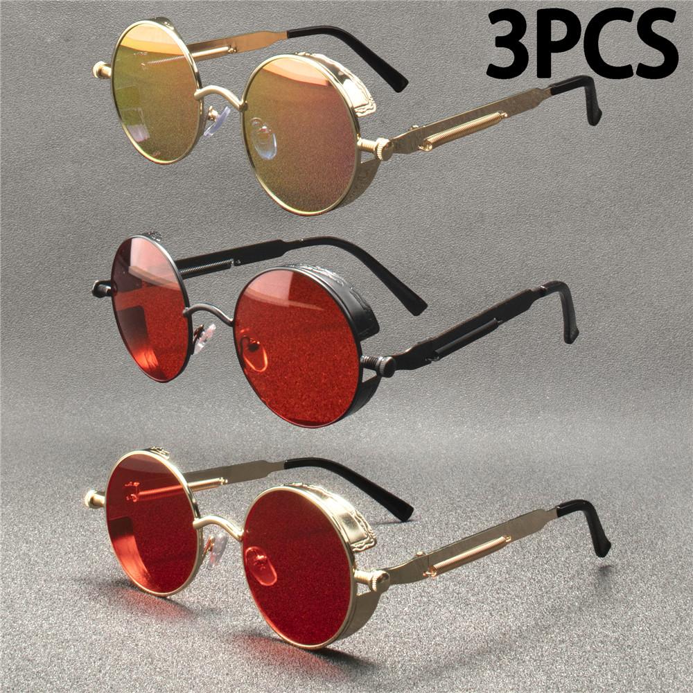 3PCS Fashion Square Sunglasses Women Luxury Brand Big Purple Sun Glasses Female Mirror Shades Ladies Feminino