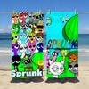 Игровое Полотенце S-Sprunki Oren Мультяшное Мягкое Для Бассейна Подарок Для Путешествий Спортзала Душа Кемпинга Быстросохнущее Спортивное Большое Пляжное Полотенце