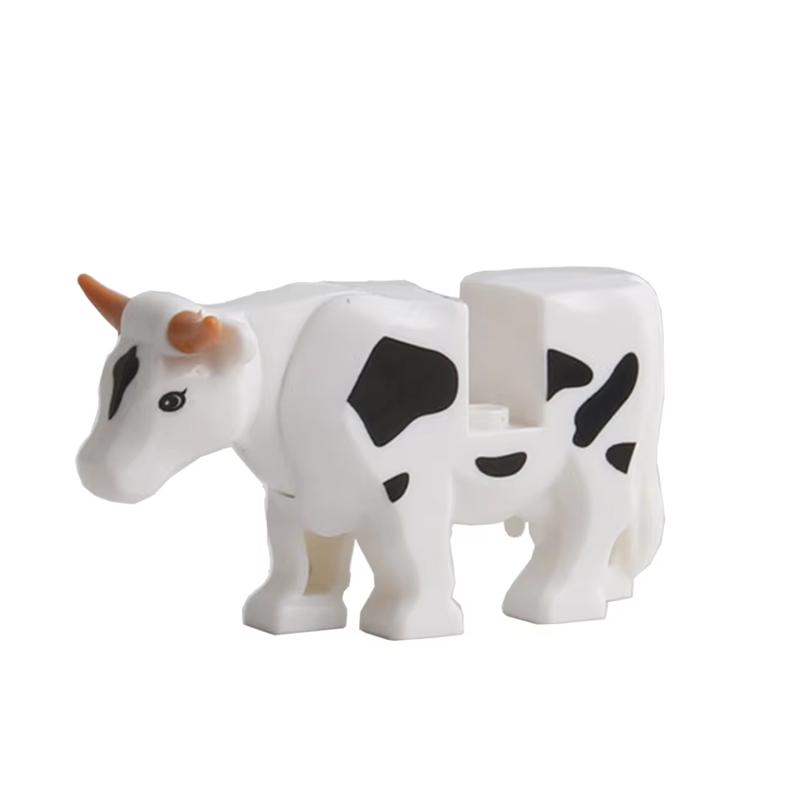 MOC Ферма Зоопарк Животные Строительные блоки Крокодил Акула Дельфин Шимпанзе Корова Леопард Развивающая игра Аксессуары Кирпичики Детские игрушки