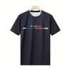 Vibrant Gradient Color Paris Graphic Print T-Shirt - Short Sleeve Crew Neck Tee Casual Breathable Comfortable Summer Outdoor Mens Clothing