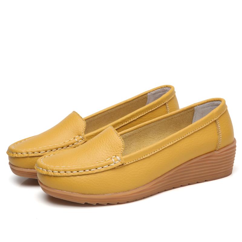 Женская обувь Мягкая кожаная обувь на каблуке Мокасины Черные туфли на плоской подошве Женские мокасины Повседневная женская обувь на плоской подошве