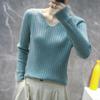Women S Loose Fit V Neck Long Sleeve Knit Pullover Sweater Base Layer