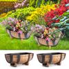 Rustic Half Barrel Planter Weather Resistant Flower Pot with Drainage Hole Indoor Outdoor Barrel Flowerpot for Flowers Herbs