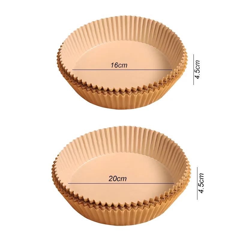 50/100 шт., одноразовая бумага для фритюрницы, антипригарная бумага для выпечки, круглые бумажные вкладыши для фритюрницы, бумажные кухонные аксессуары