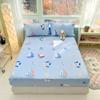 Cartoon Style Ocean Fish Pattern Fitted Sheet Set Sailboat Print 100% Cotton Mattress Protector for Kids Boys Girls Bedding Set