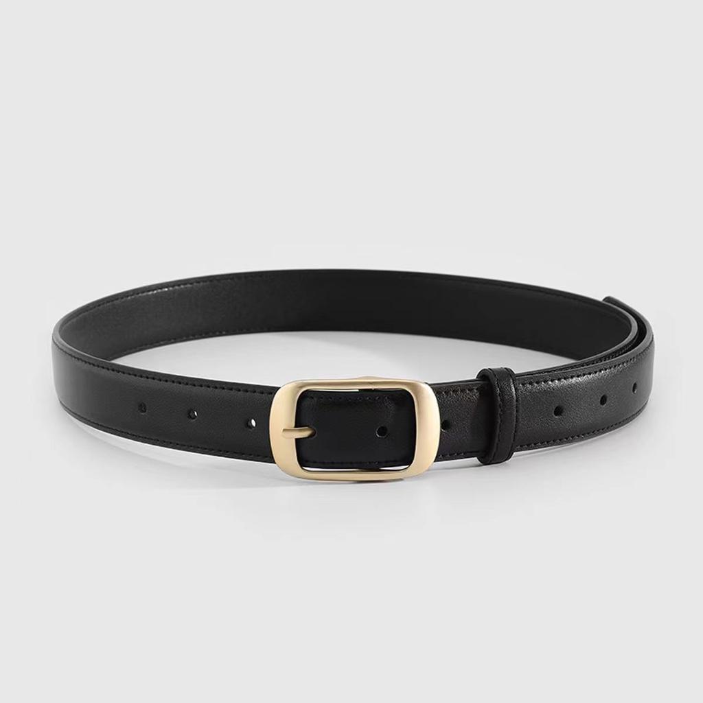 Женские новые брюки с пряжкой-булавкой, юбка с декоративным узором, повседневный универсальный тонкий пояс из коровьей кожи, женский стиль