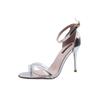 High heels women's 2025 summer new transparent sexy one-word buckle stiletto fashion sandals