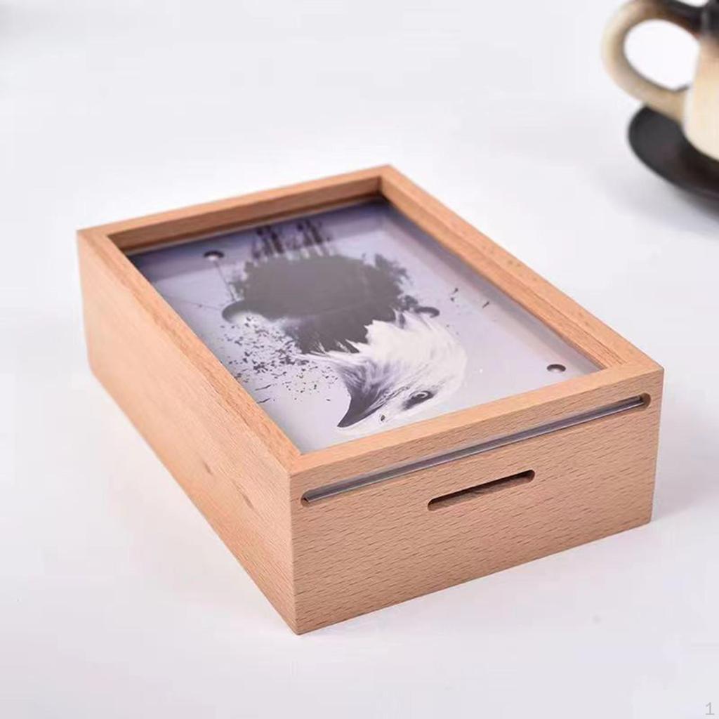 Money Bank Wooden Photo Frame Saving Pot Kids Adults Box for Cash