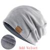 Fashion Beanie Hat For Men And Women Autumn Winter Solid Color Skullies Beanies Spring Casual Turban Hats Add Velvet