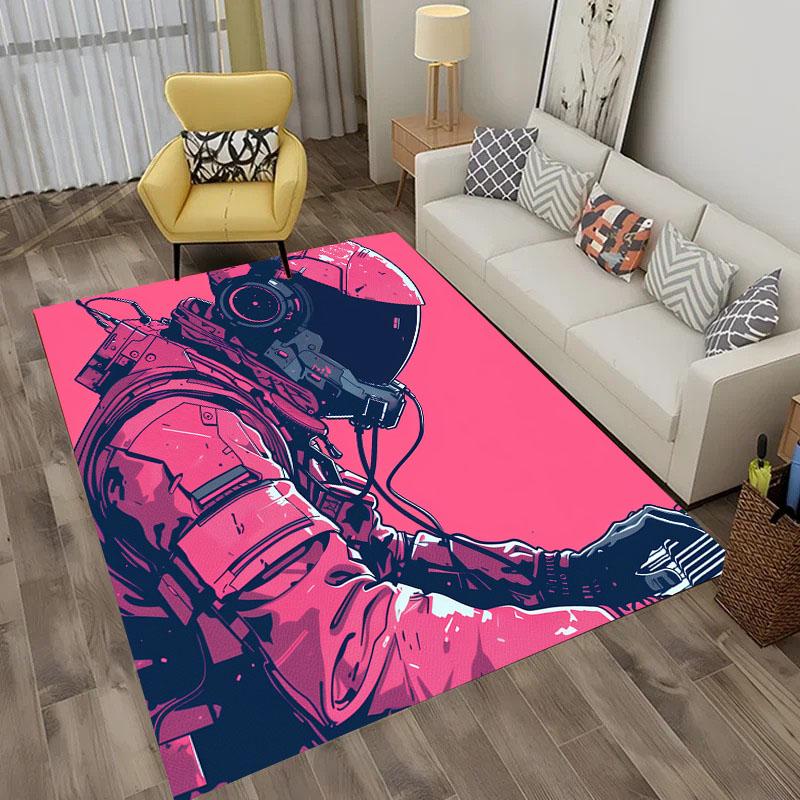 Современный мультяшный ковер в виде космической ракеты для украшения гостиной, коврик для прихожей, детской спальни, под диванным столиком, нескользящий коврик для пола, домашний придверный коврик