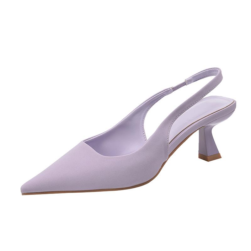 Черные туфли на высоком каблуке женские весенние новые маленькие французские одинарные туфли с юбкой остроносые босоножки-стилет