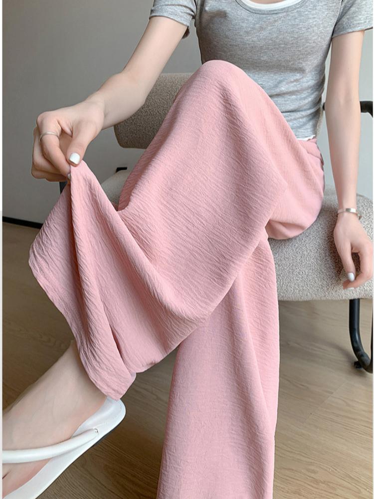 Breathable Pants, High Waisted Casual Straight Leg Pants, Spring and Autumn Wide Leg Pants