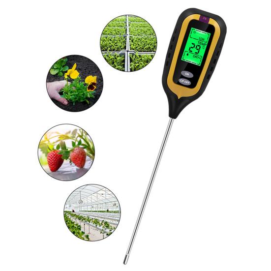 1 компл. тестер почвы, высокоточный цифровой дисплей 4 в 1, тестер температуры почвы, влажности, освещенности, PH для домашнего использования