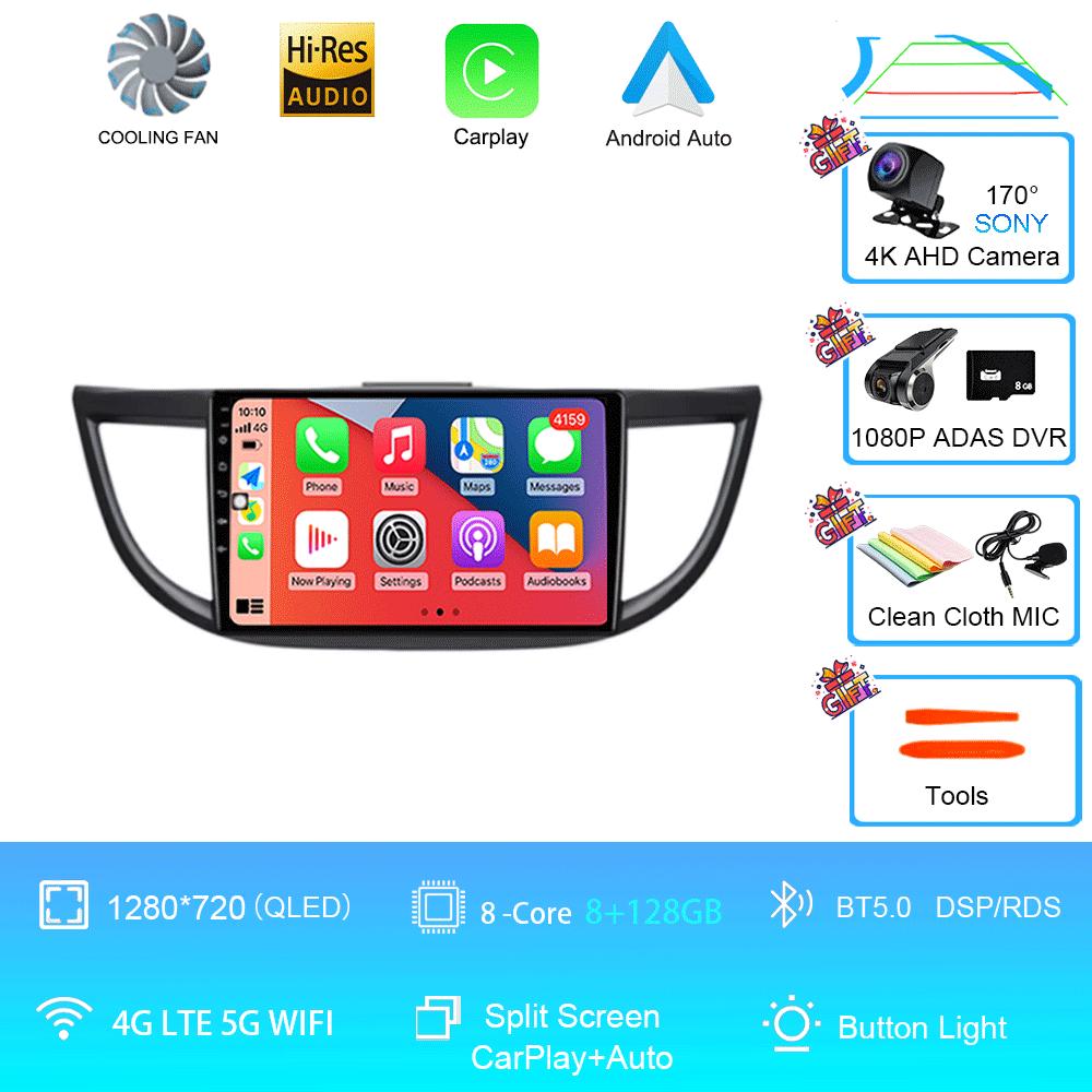 Android 14 Автомобильное радио для Honda CRV CR-V 4 RM RE 2011 - 2018 Авто Мультимедиа Видео Плеер Навигация Стерео GPS QLED Сенсорный Экран