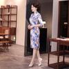 Chinese Style Cheongsam Retro Mid-length Improved Cheongsam Temperament Short-sleeved Dress