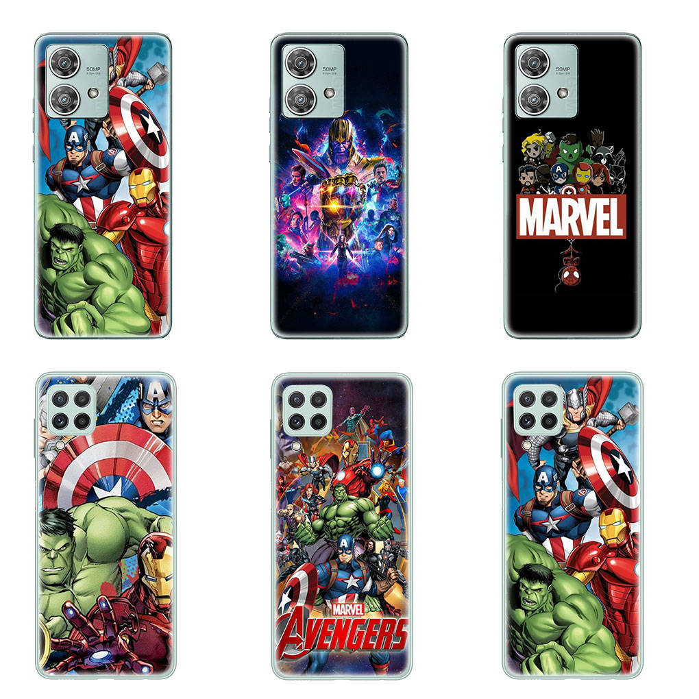For Motorola Moto Edge 40 30 Neo G54 G24 G84 iPhone 15 14 Xiaomi Redmi Note 13 12 11 Pro Samsung Galaxy A54 Hulk Marvel Avengers Spider Iron Man Case