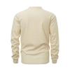 Men'S Button Up Round Neck Top Solid Color Long Sleeved Sports Fashion T-Shirt