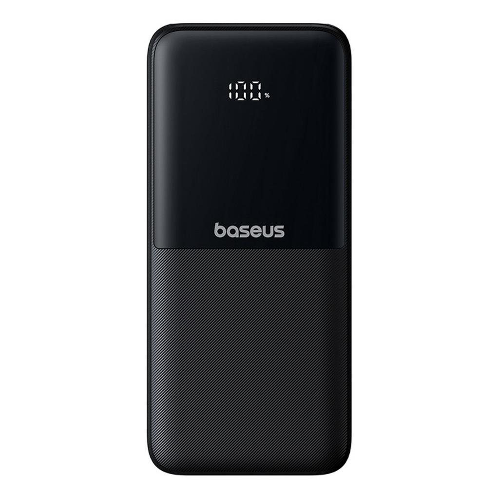 Powerbank 10000mAh 22.5W with Display, USB-C Cables, iPhone Lightning Lipow - Black