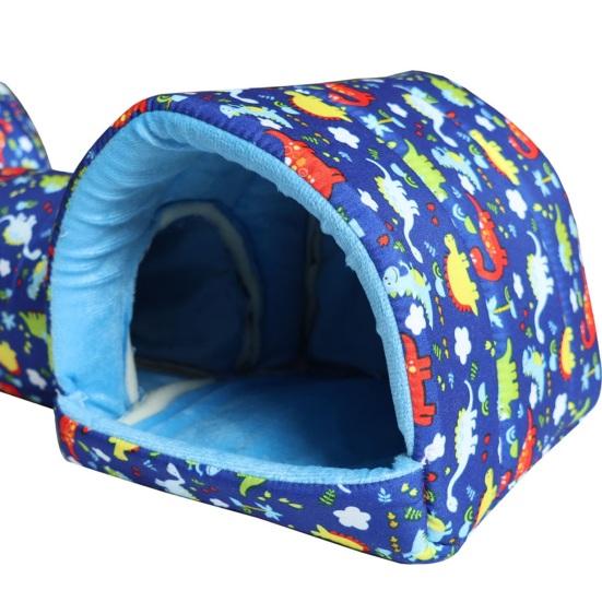 Кровать-туннель для маленьких животных, плюшевая кровать-гнездо для хомяка, морская свинка, уютное укрытие, тепло