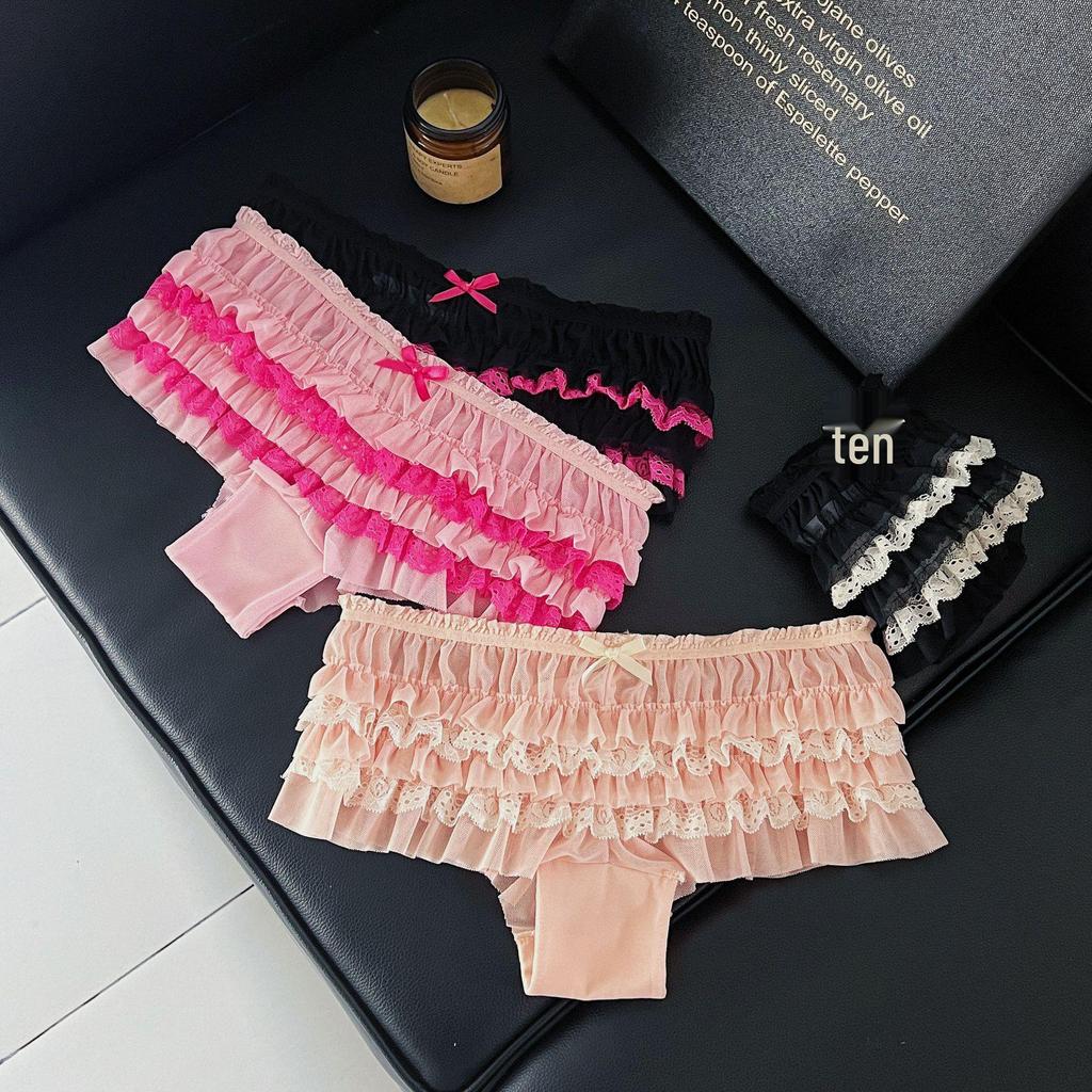 Cute 3D Ruffle Layered Lace Panties for Women