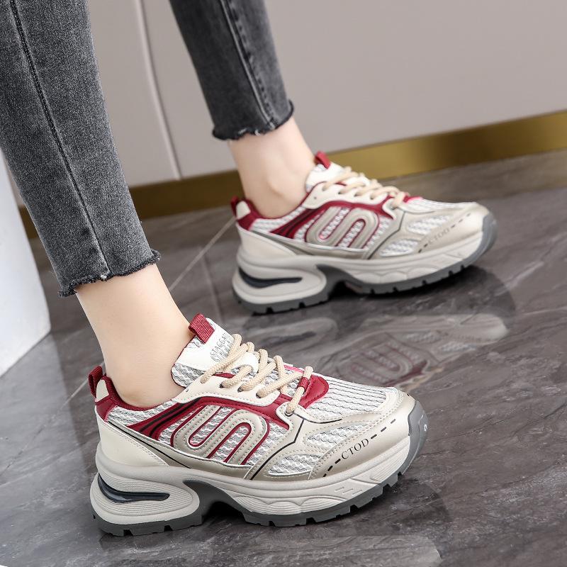 2025 Spring New Tire Sole Women's Dad Shoes Thick Sole Increases Height and Shows Leg Length Women's Shoes Star Same Sports Shoes