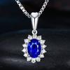 Принцесса Диана Лаборатория Сапфир Алмазный Подвеска Стерлингового Серебра 925 пробы Вечерние Свадебные Подвески Цепочка Ожерелье для Женщин Очаровательные Ювелирные Изделия