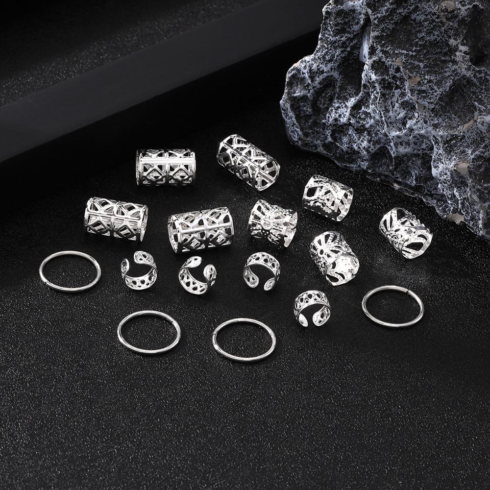 80pcs Metal Cuff Clips Dreadlocks Beads Dread Locks Hair Braid Tubes Hollow Out Hair Ring  Men