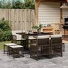 VidaXL Garden Dining Set with Cushions 9 Pcs, Table and Chairs with Foldable Backrest, Outdoor Furniture Patio 3210957
