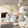 Mini Rabbit Figurine Resin Bunny Statue Animal Ornament for Indoor Outdoor Yard Balcony Easter Home Dollhouse Miniatures