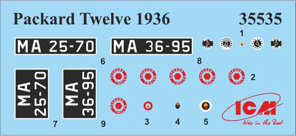 ICM Масштаб 1/35 Автомобиль советской армии Packard 12 лидера, 1936 с фигурой, набор пластиковой модели 35535