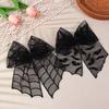 Lace Spider Web Hair Clip Spring Clip Halloween Hairpin Creative Bat Head Veil  Hair Accessories