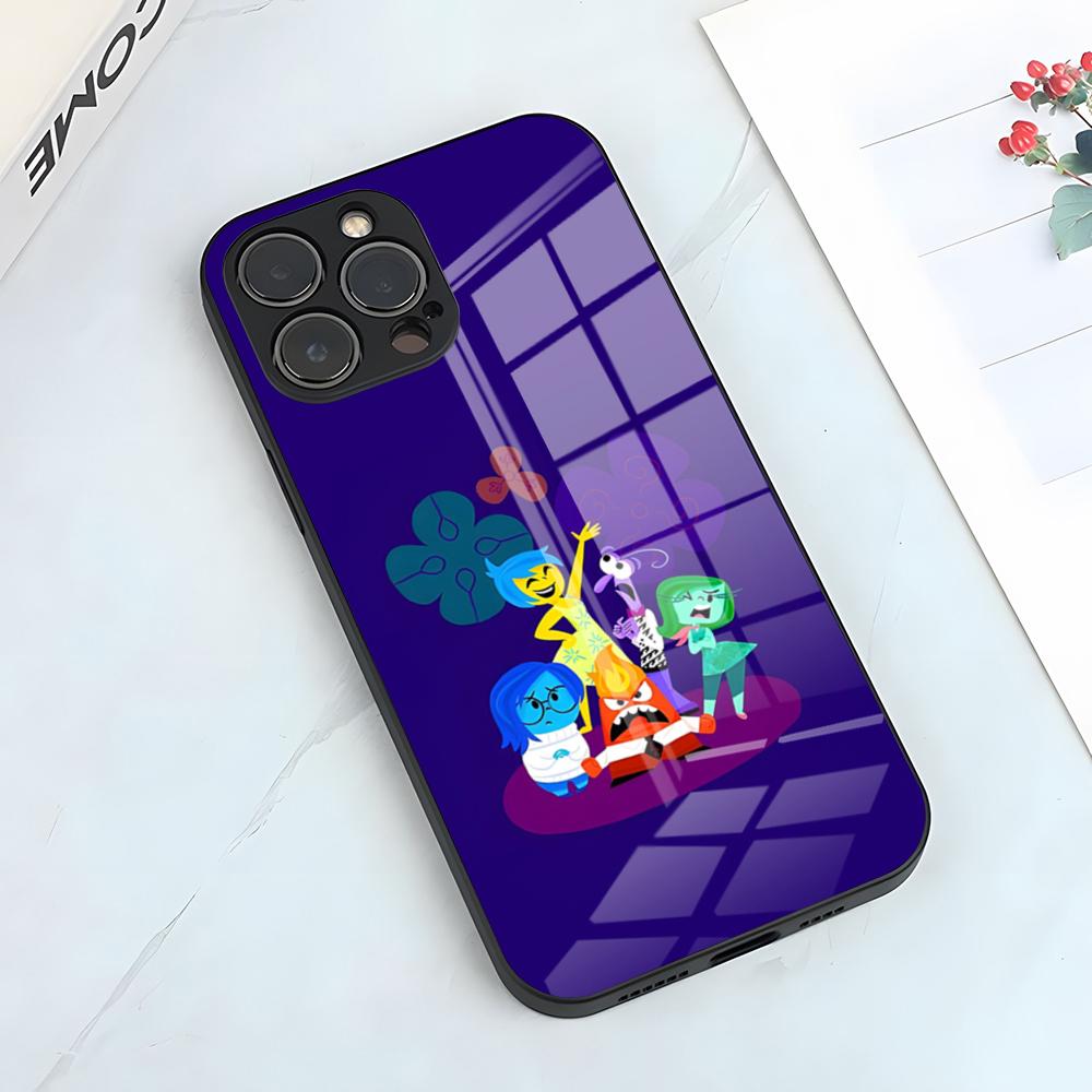 Lovely I-Inside Out 2 Phone Case For IPhone 17 Pro Max 15 Pro 16 14 Plus 12 13 Mini 11 Pro Shockproof Glass Cover