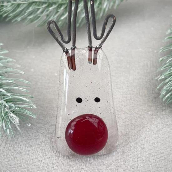 Sparkling Glass Christmas Tree Decoration Small Bird/Plants Design Create Atmosphere with Hanging Rope Window Pendant