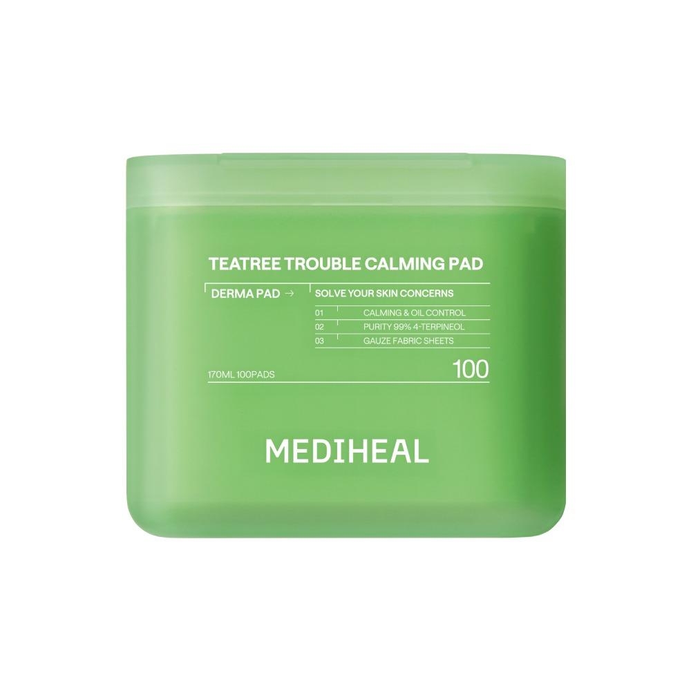 Mediheal Пэды с маслом чайного дерева для проблемной кожи, успокаивающие, для ухода за высыпаниями, ежедневные тонизирующие пэды для лица, 100 шт.