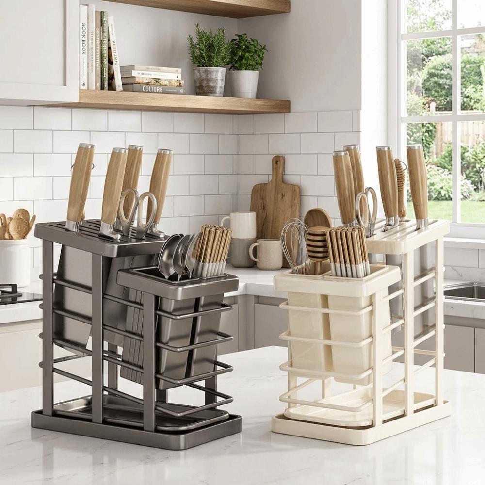 Space Saving Countertop Cutter Holder Carbon Steel Chopstick Tube Modern Cutlery Holder Restaurant