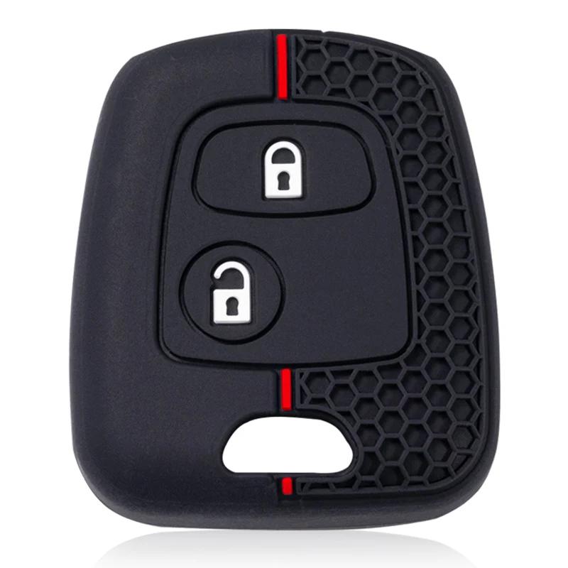 Силиконовый чехол для автомобильного ключа 2 кнопки Для Peugeot 106 107 206 207 307 Citroen C1 C2 C3 C4 Xsara Picasso Для Toyota Aygo Защитный