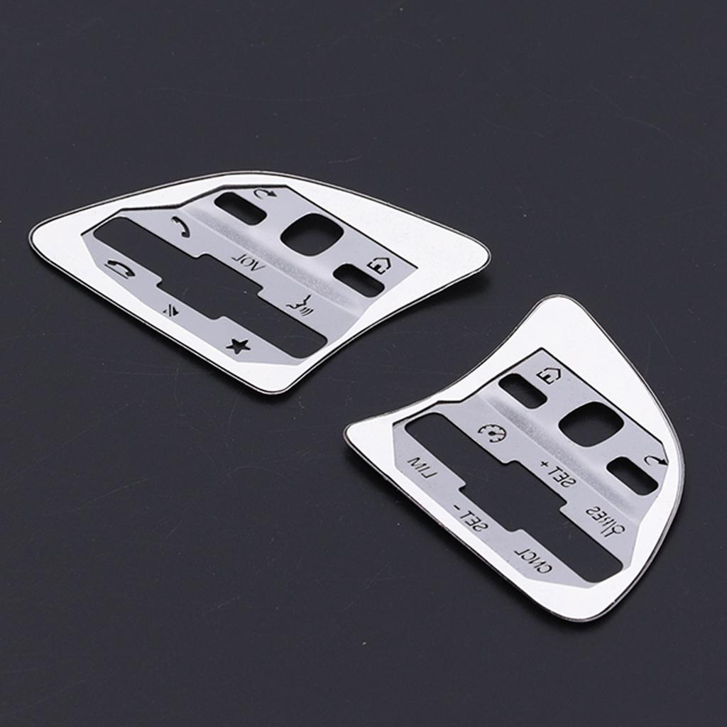 2pcs Round Steering Wheel Button Trim Cover Replacement for Mercedes Benz A / B / C / E Class 2020