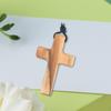 Wood Cross Necklace with Lanyard Stylish Handmade Gift Pendant Hand Carved for Birthday