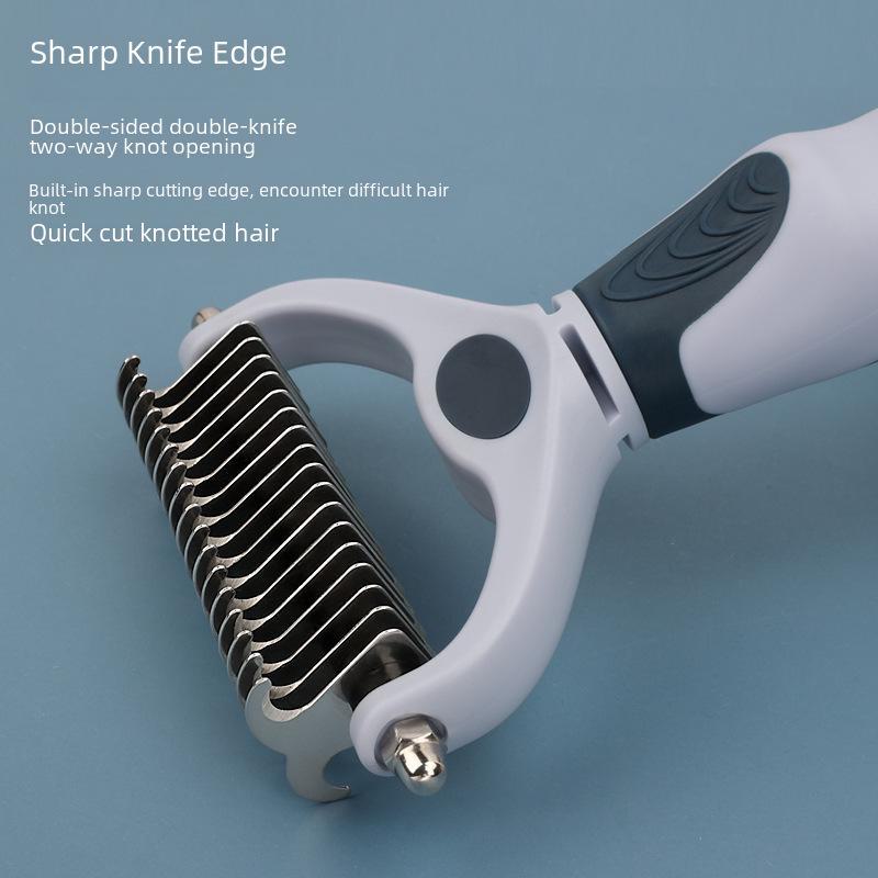 Двусторонняя расческа для распутывания и удаления шерсти — идеально подходит для длинношерстных собак и кошек