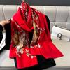Women Scarf Silk Scarves Spring And Summer Fashion Printing Shawl Temperament Long Wrap Thin For Travel Warm Neck Sun Protection