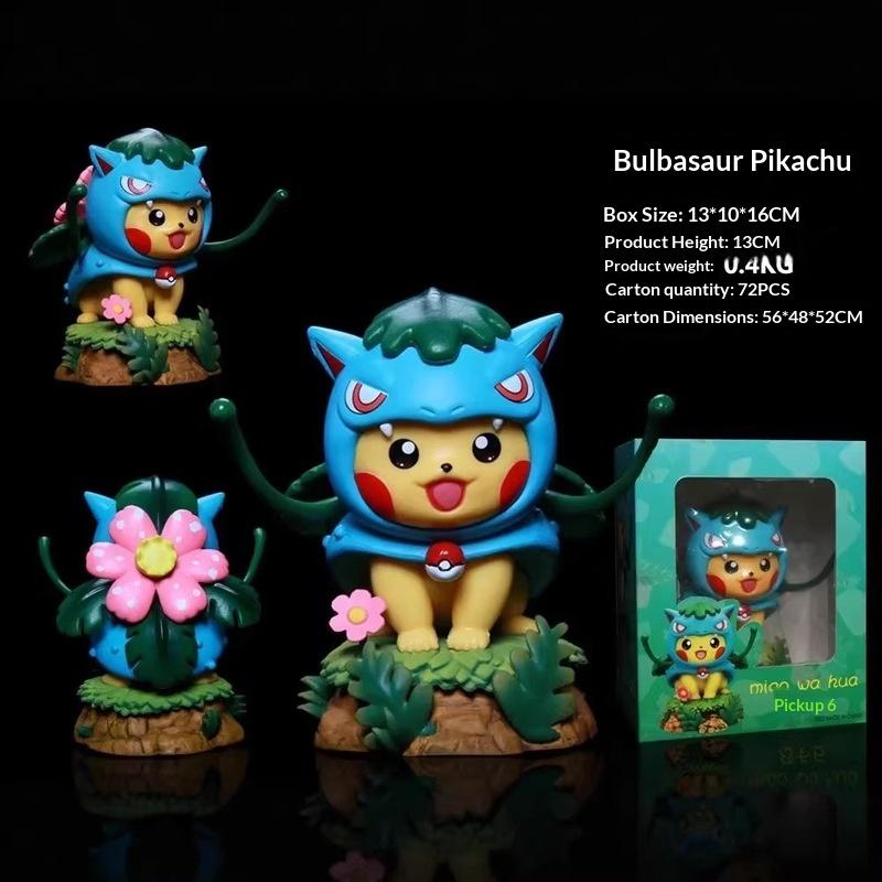 Pokemon Pikachu Cosplay Tyranitar Figure 13CM Resin Collectible Model Desktop Decoration For Anime Fans Pokemon Collectors