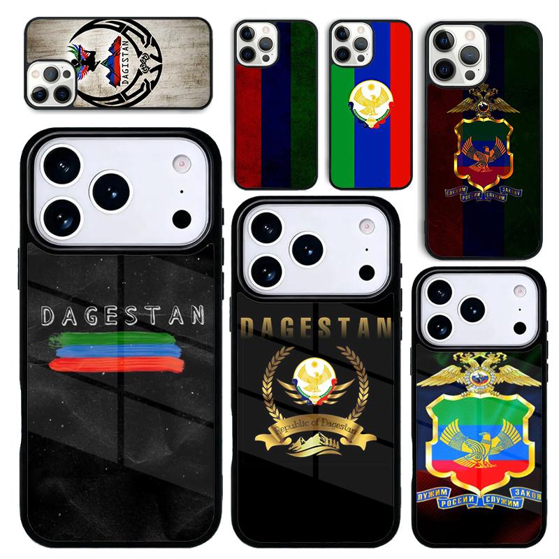 Чехол Case для iPhone 17 Air 16 Pro Max 15 Plus 11 13 Mini 14 12 Задняя крышка телефона Национальный флаг Дагестана