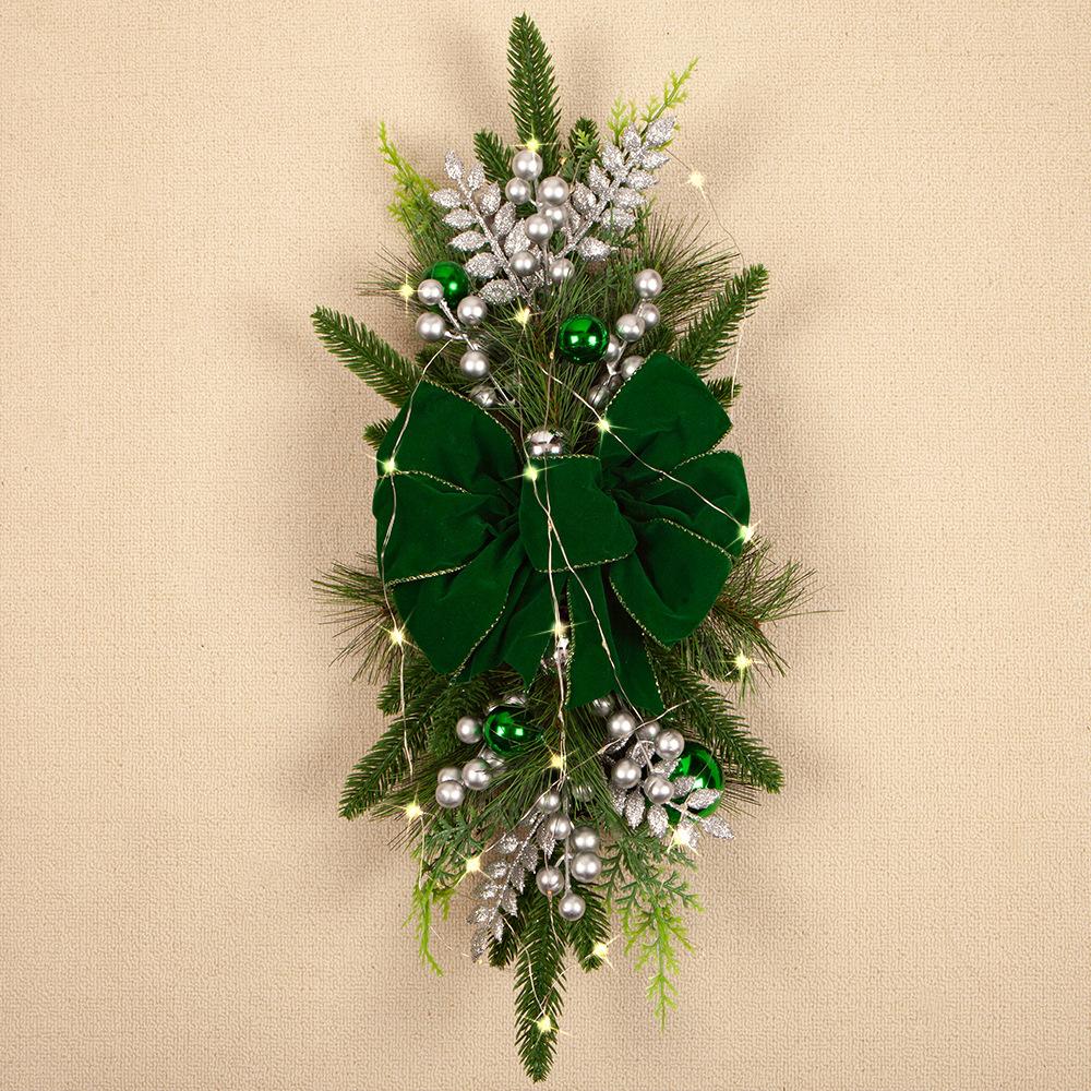 Рождественские украшения для лестницы, подвесной венок для лестницы, рождественские украшения для дома в скандинавском стиле, рождественские украшения