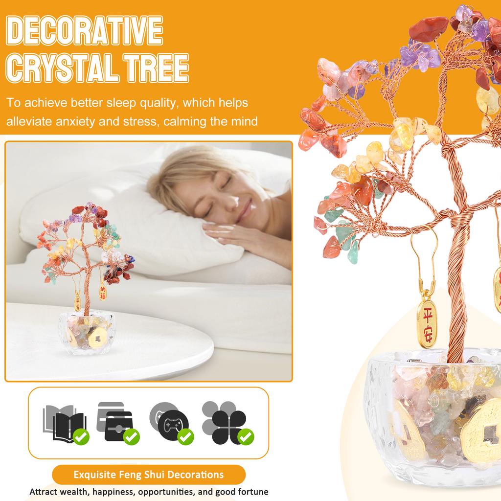 Künstlicher Kristallbaum Kreativer Kristallbaum Lebens-Bonsai-Dekor Kristalle Steine Werde reich Bäume für Büro Wohnzimmer Heimdekoration
