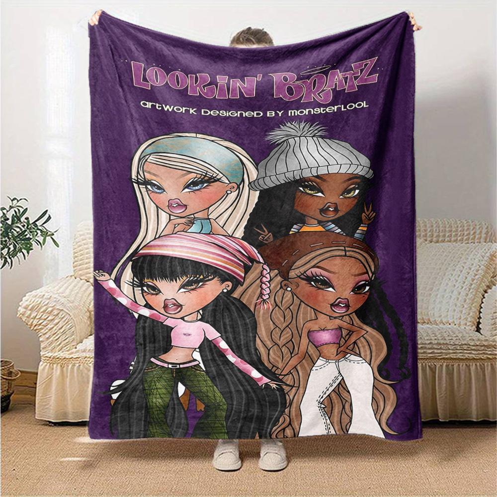 1 шт. Lookin' Bratz Monsterlool Мягкое теплое покрывало Плед для сна для дивана, софы, офиса, кровати, кемпинга, путешествий, Удобное