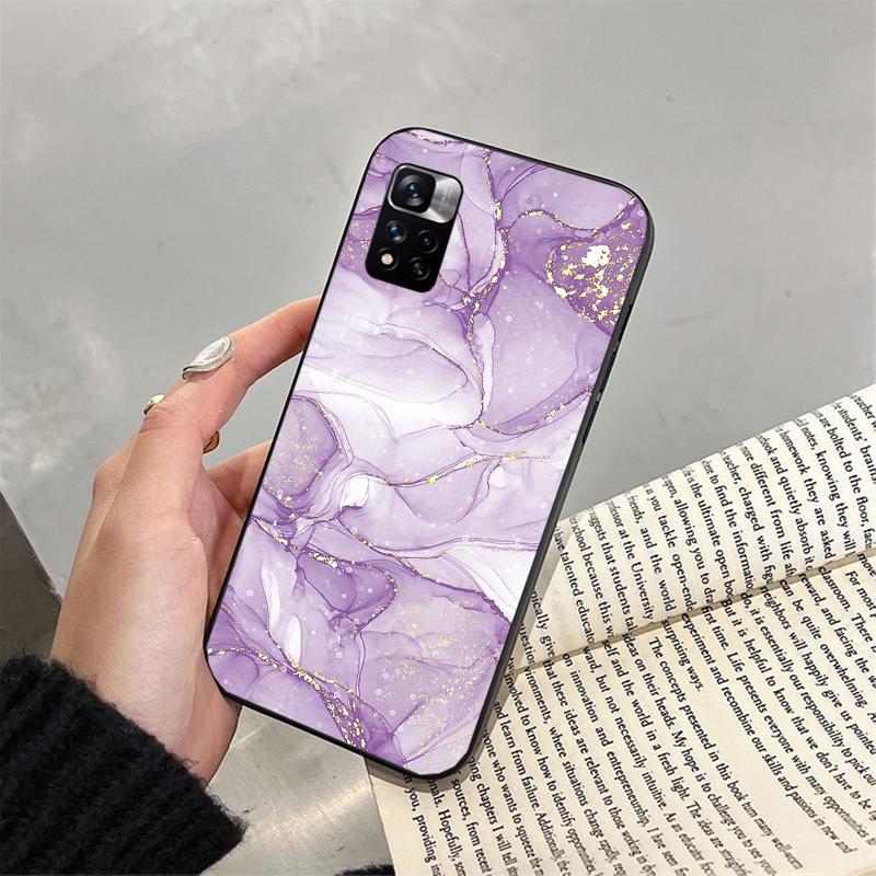 Фиолетовый мраморный чехол для телефона для Xiaomi Redmi note 13 12 Pro 11S 11 10 Pro 10S 12S Redmi 13 14C 10 13C