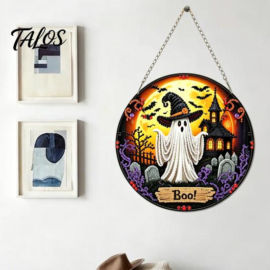 Набор для рисования стразами, набор для двери DIY, настенный знак с рисунком тыквы, цветка, животного на Хэллоуин, ручная работа, подвесное украшение для спальни
