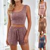 Summer Women Pyjamas Homewear Sexy Solid Tank Tops and Shorts Pijama Casual Slim O-Neck Pajamas Set Loungewear 2 Pieces Set Sleepwear