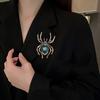 Retro Spider Brooch for Women Faux Crystal Rhinestone Statement Insect Suit Coat Brooch Pin Halloween Costume Accessories Jewelry Gift